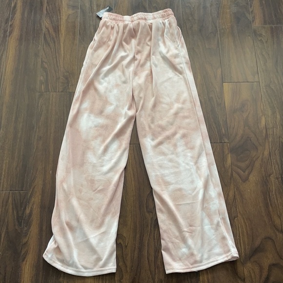 NWT Ardene Pink Tie Dye Wide Leg Joggers/Pants - Picture 6 of 13